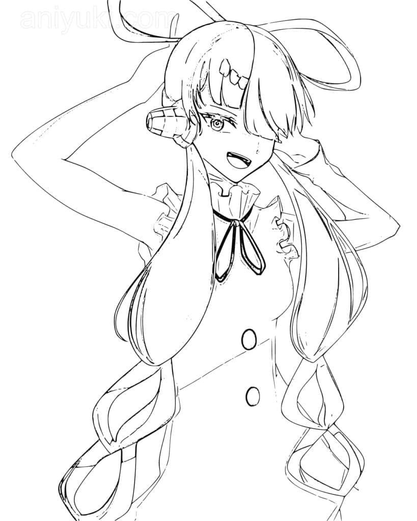 Coloriage Uta de Anime One Piece Film Rouge