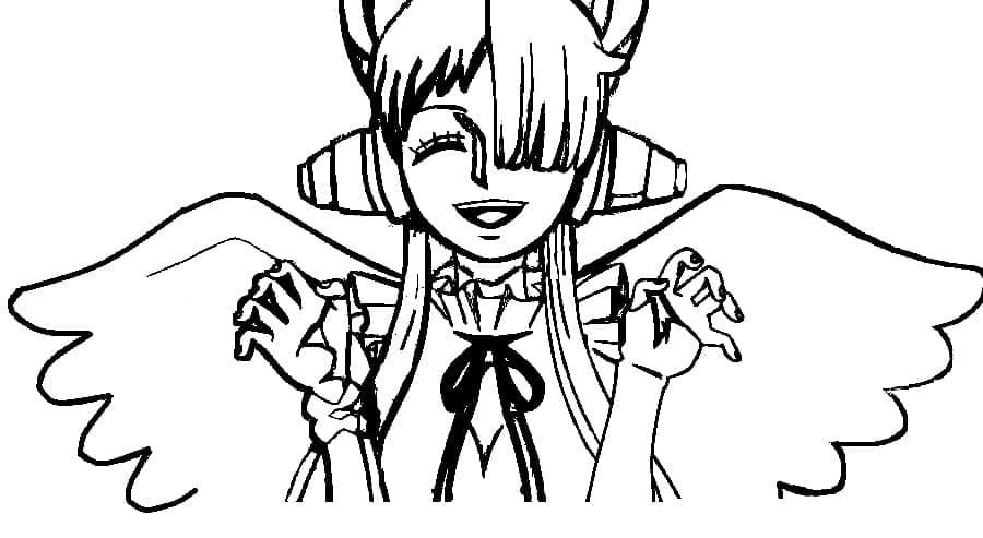 Coloriage Uta heureuse