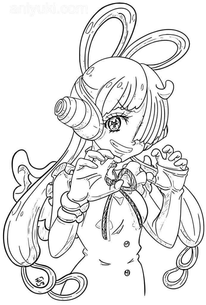 Coloriage Uta timide