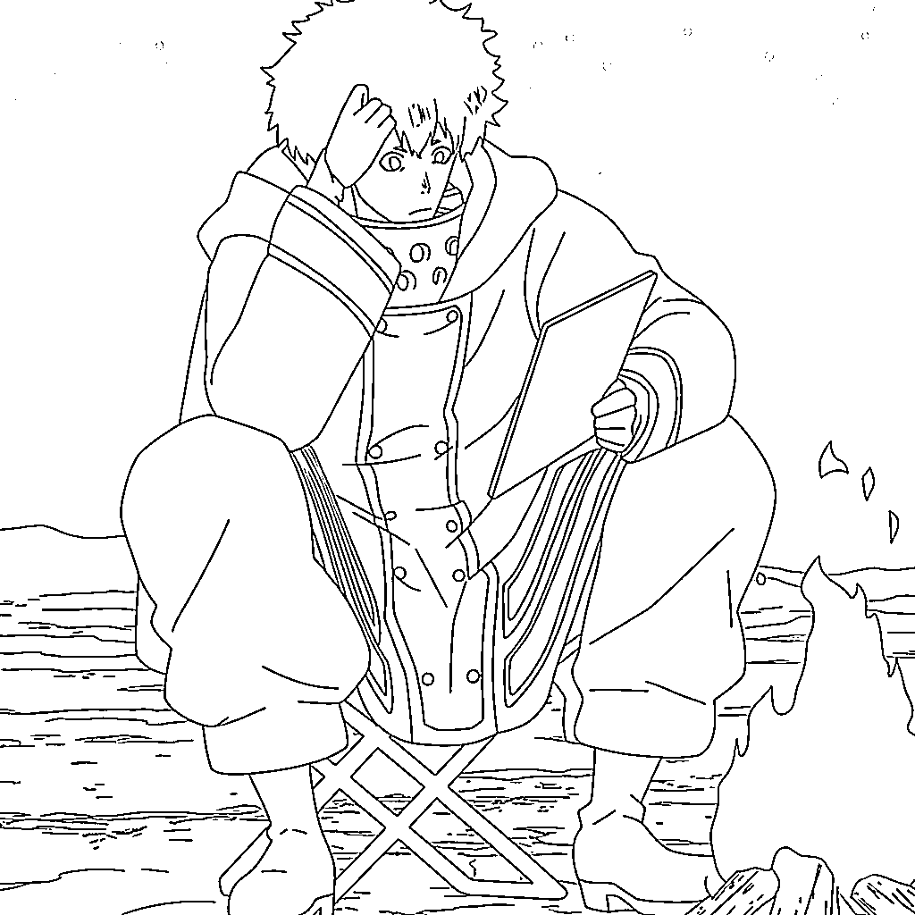 Coloriage Viktor Licht assis