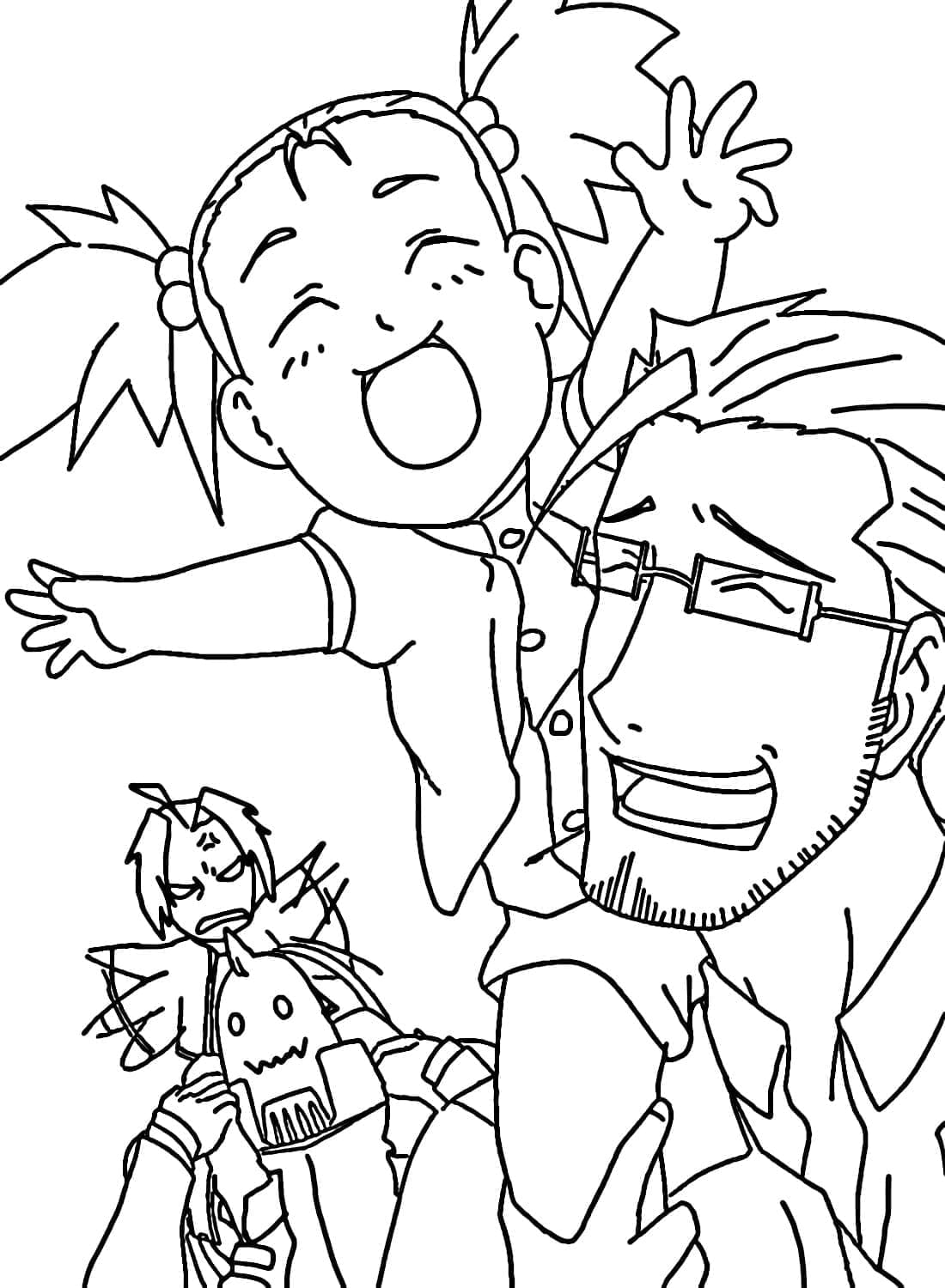 Coloriage Maes Hughes et Elicia