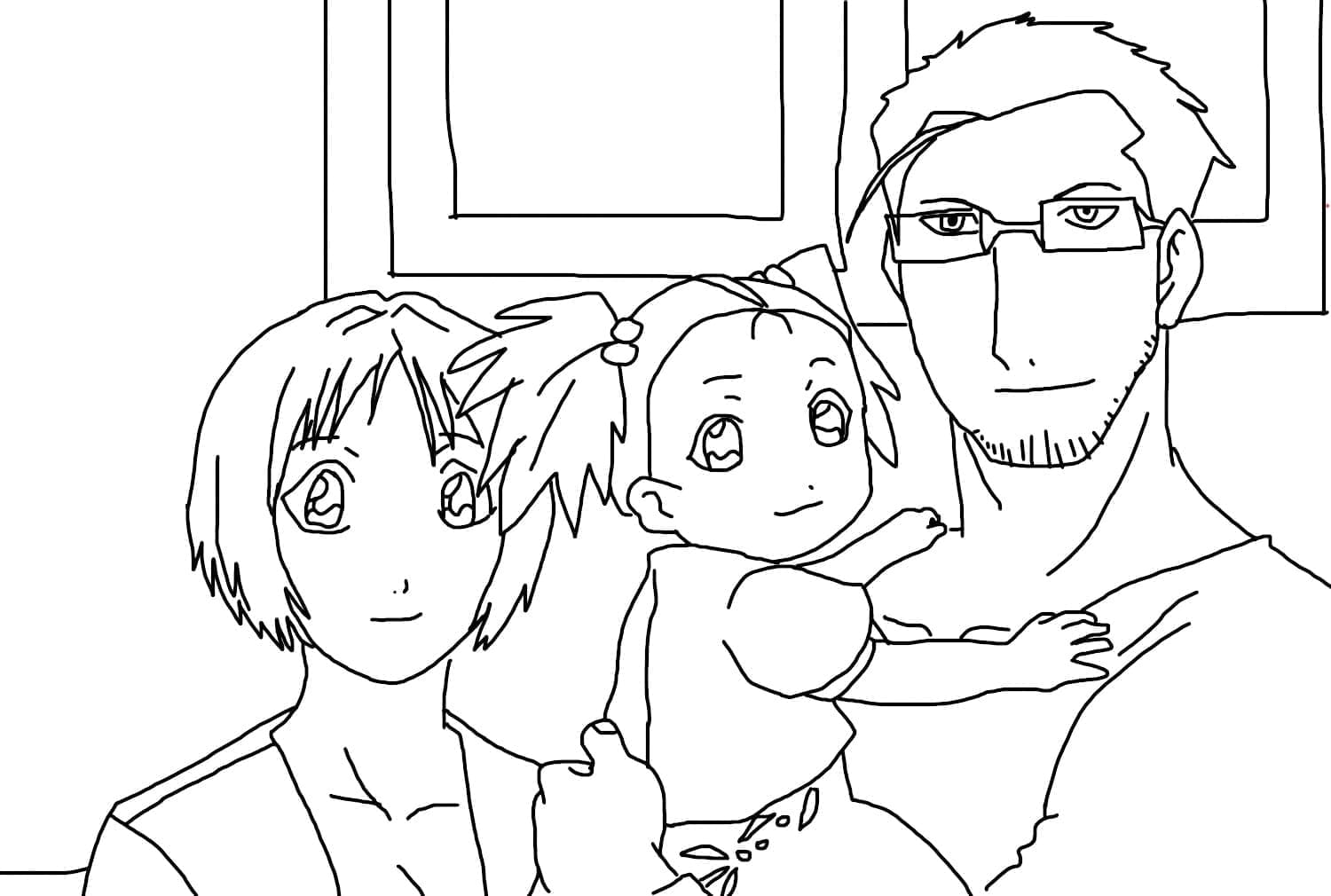 Coloriage Famille Maes Hughes