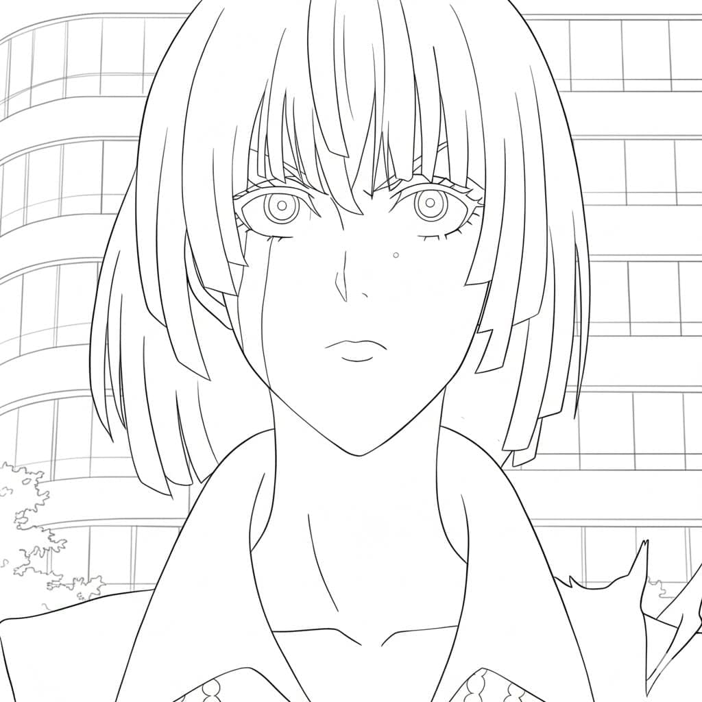 Coloriage Fubuki dans Anime One Punch Man