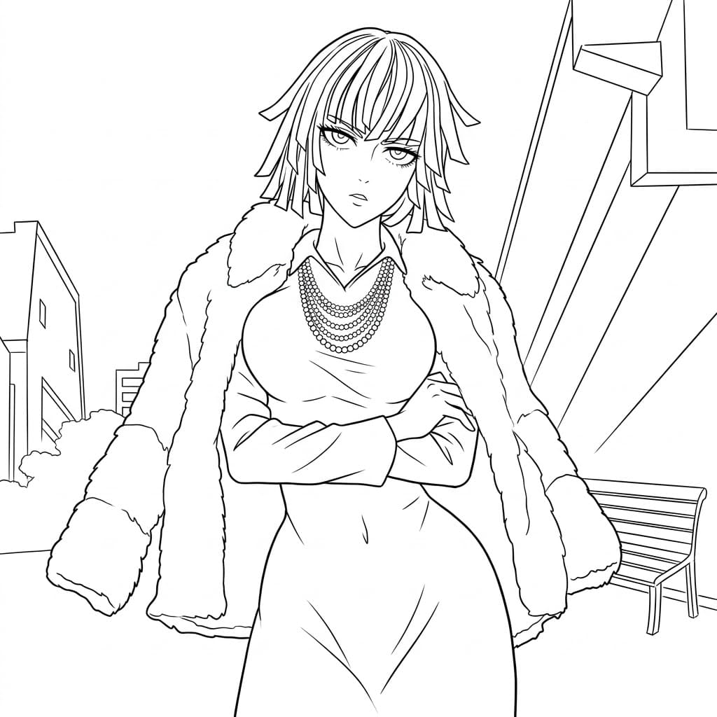 Coloriage Fubuki debout