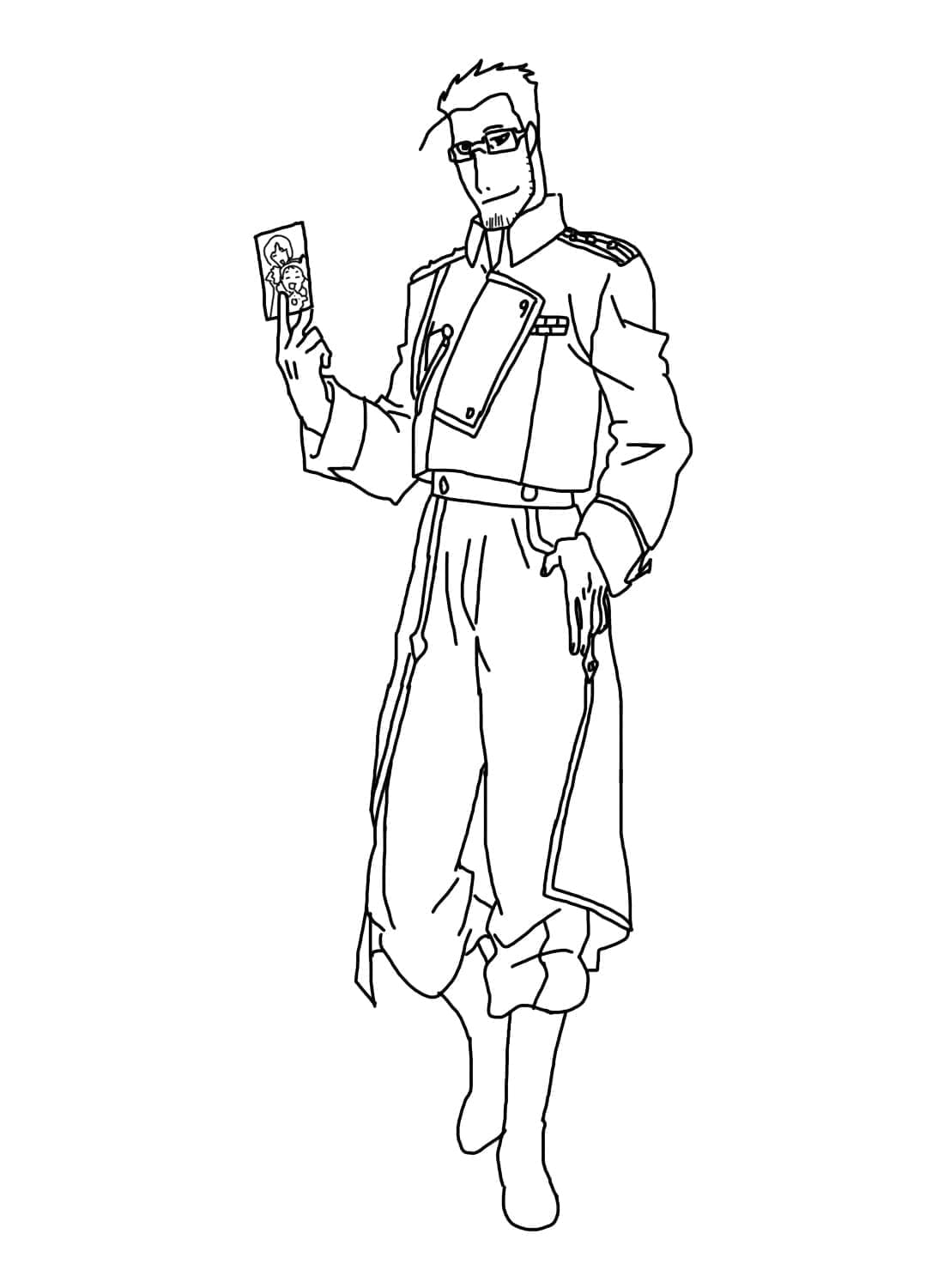 Coloriage Fullmetal Alchemist Maes Hughes