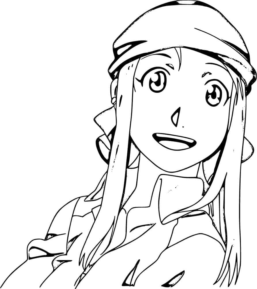 Coloriage Happy Winry Rockbell