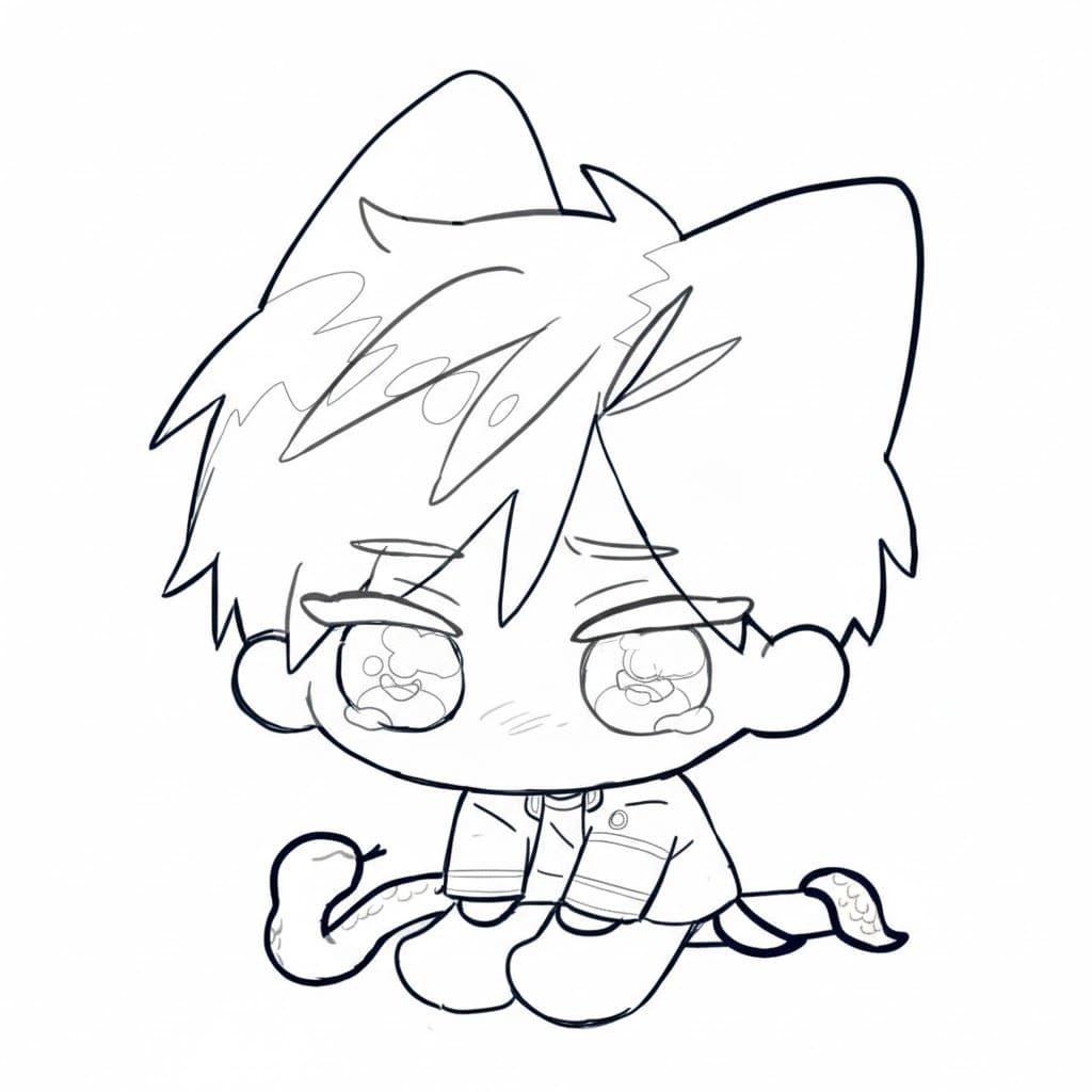 Coloriage Haruka Sakura chibi mignonne