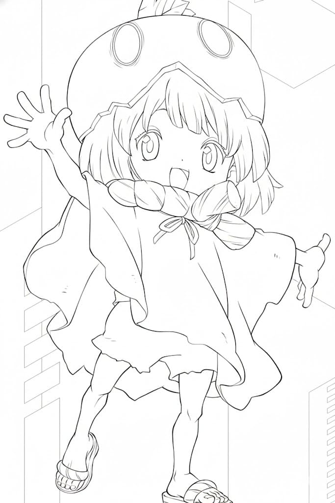 Coloriage Heureuse Suika