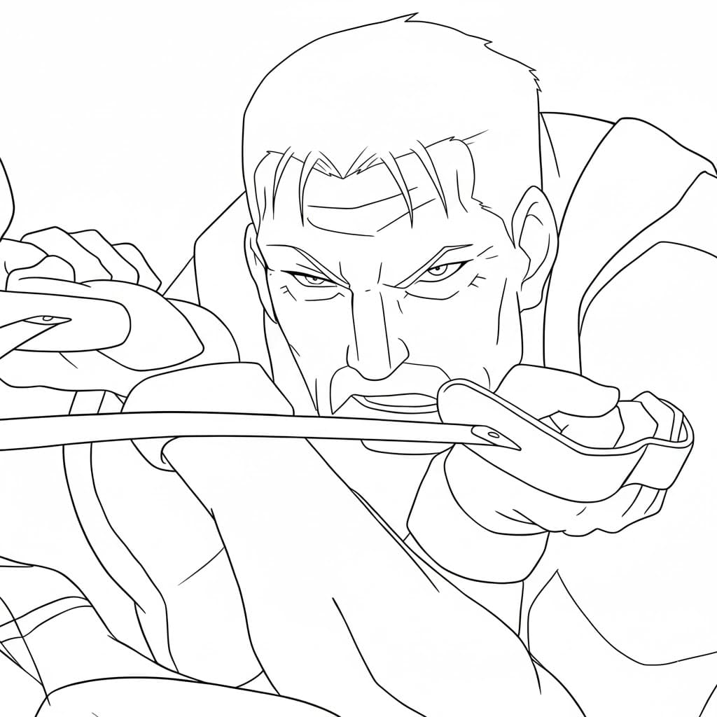 Coloriage King Bradley combat