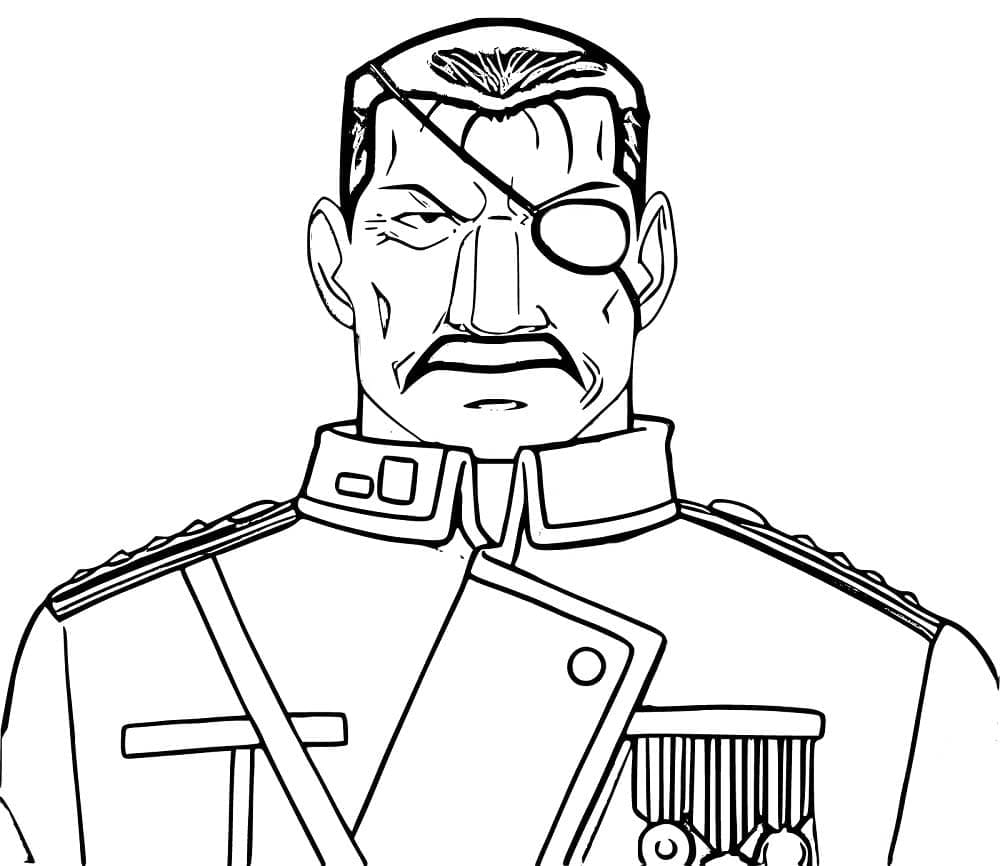 Coloriage King Bradley dans Anime Fullmetal Alchemist