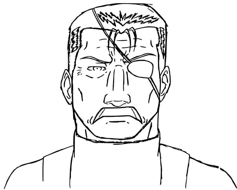 Coloriage King Bradley de Fullmetal Alchemist