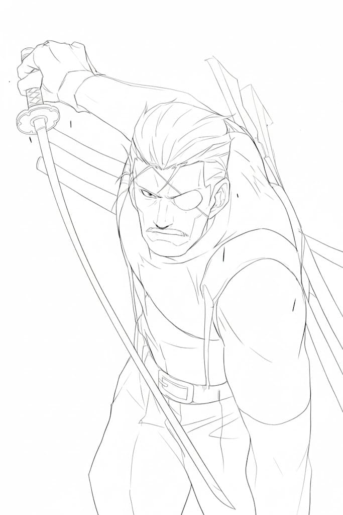 Coloriage King Bradley et épée