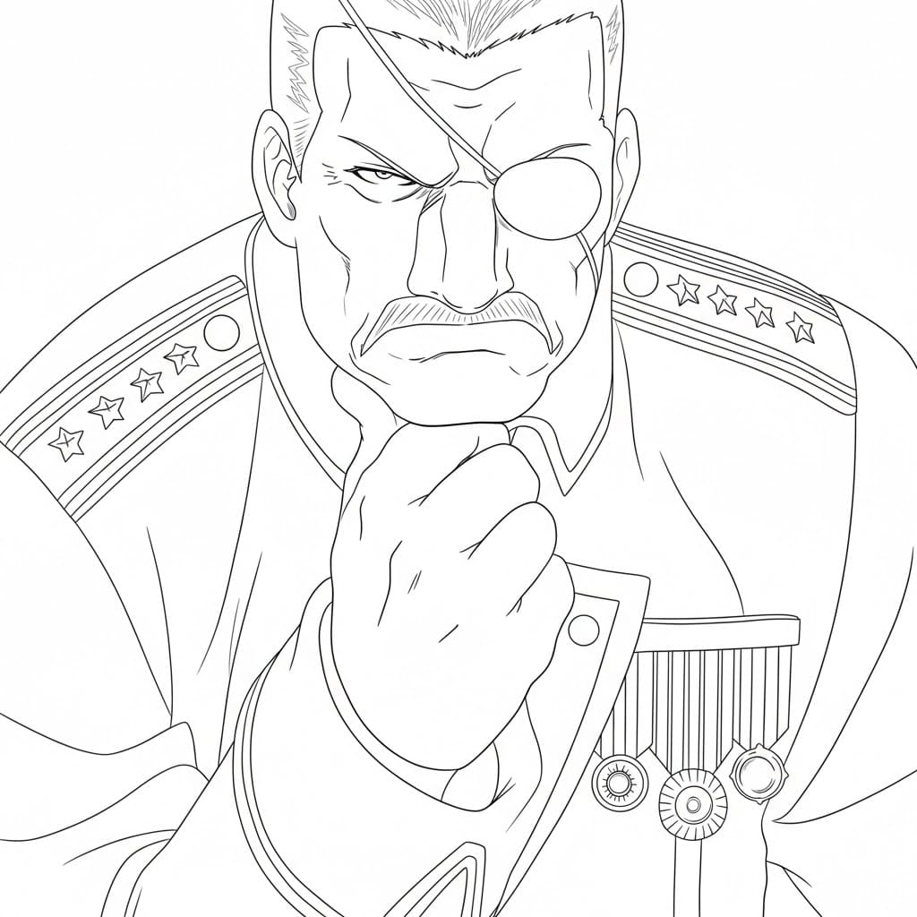 Coloriage King Bradley pensée