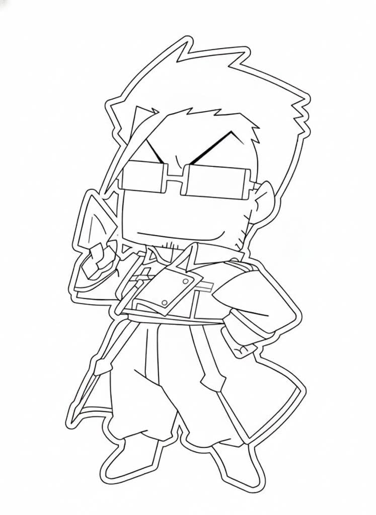 Coloriage Maes Hughes chibi
