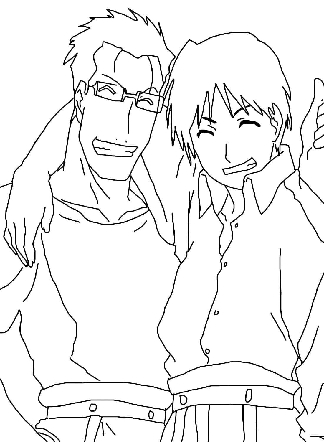 Coloriage Maes Hughes et Roy Mustang