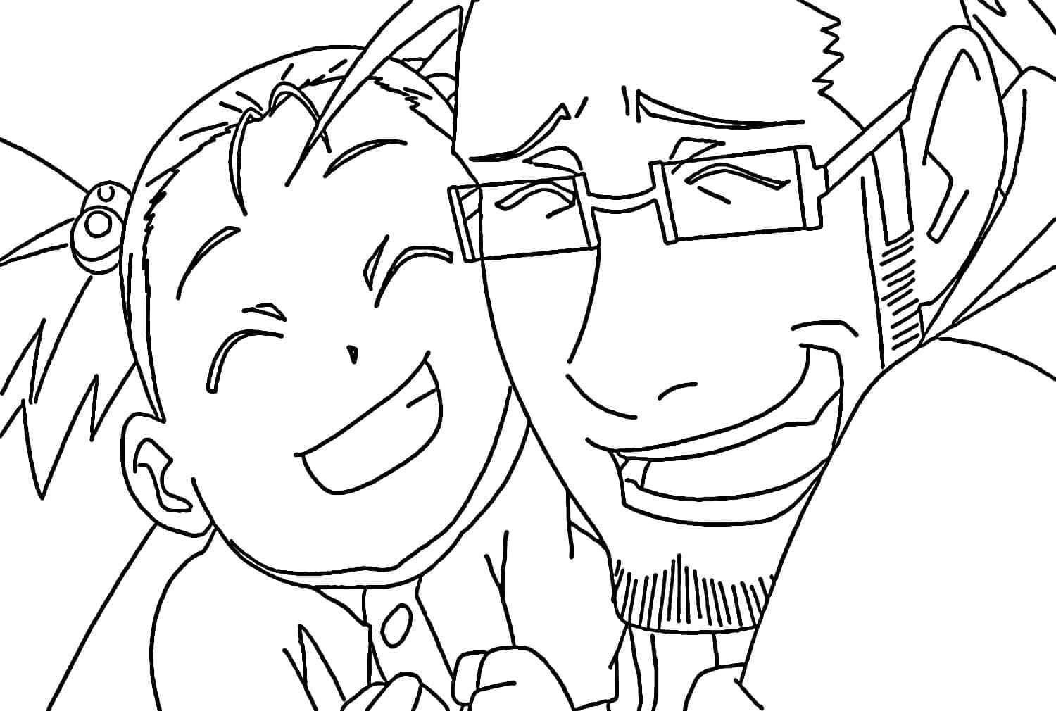 Coloriage Maes Hughes et sa fille