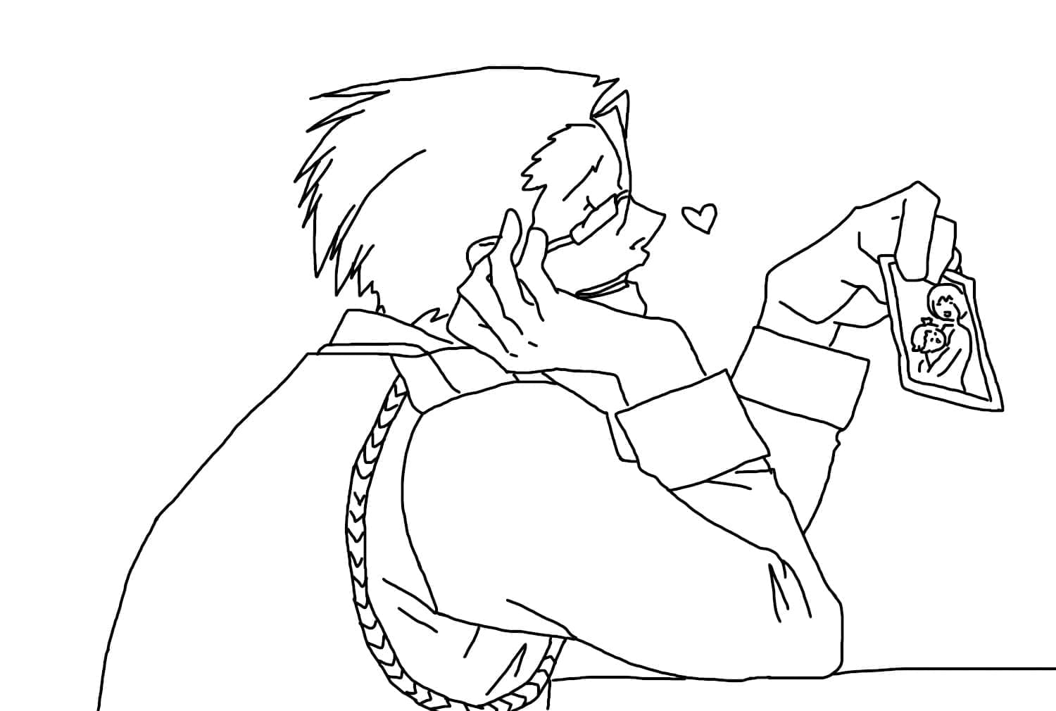 Coloriage Maes Hughes heureux