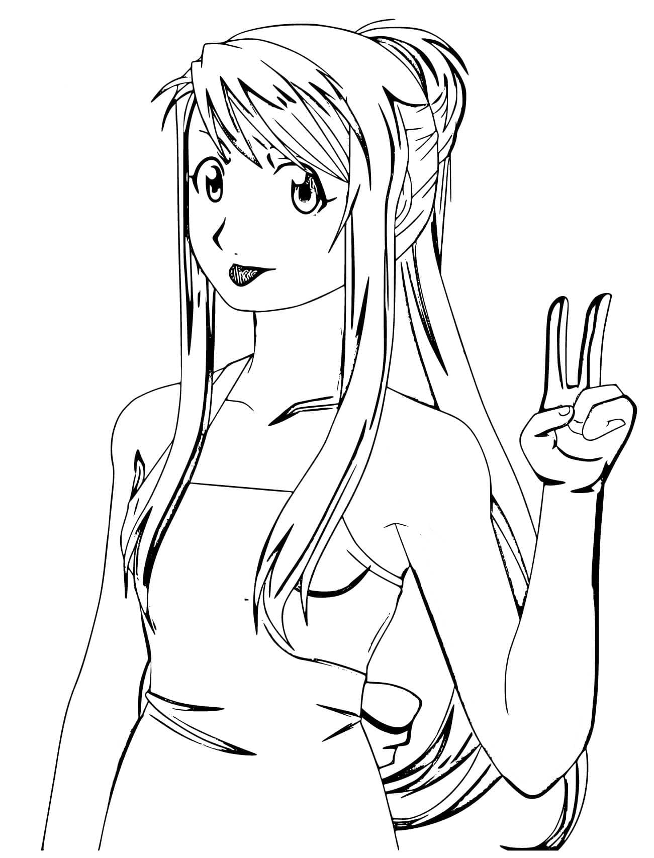 Coloriage Mignonne Winry Rockbell
