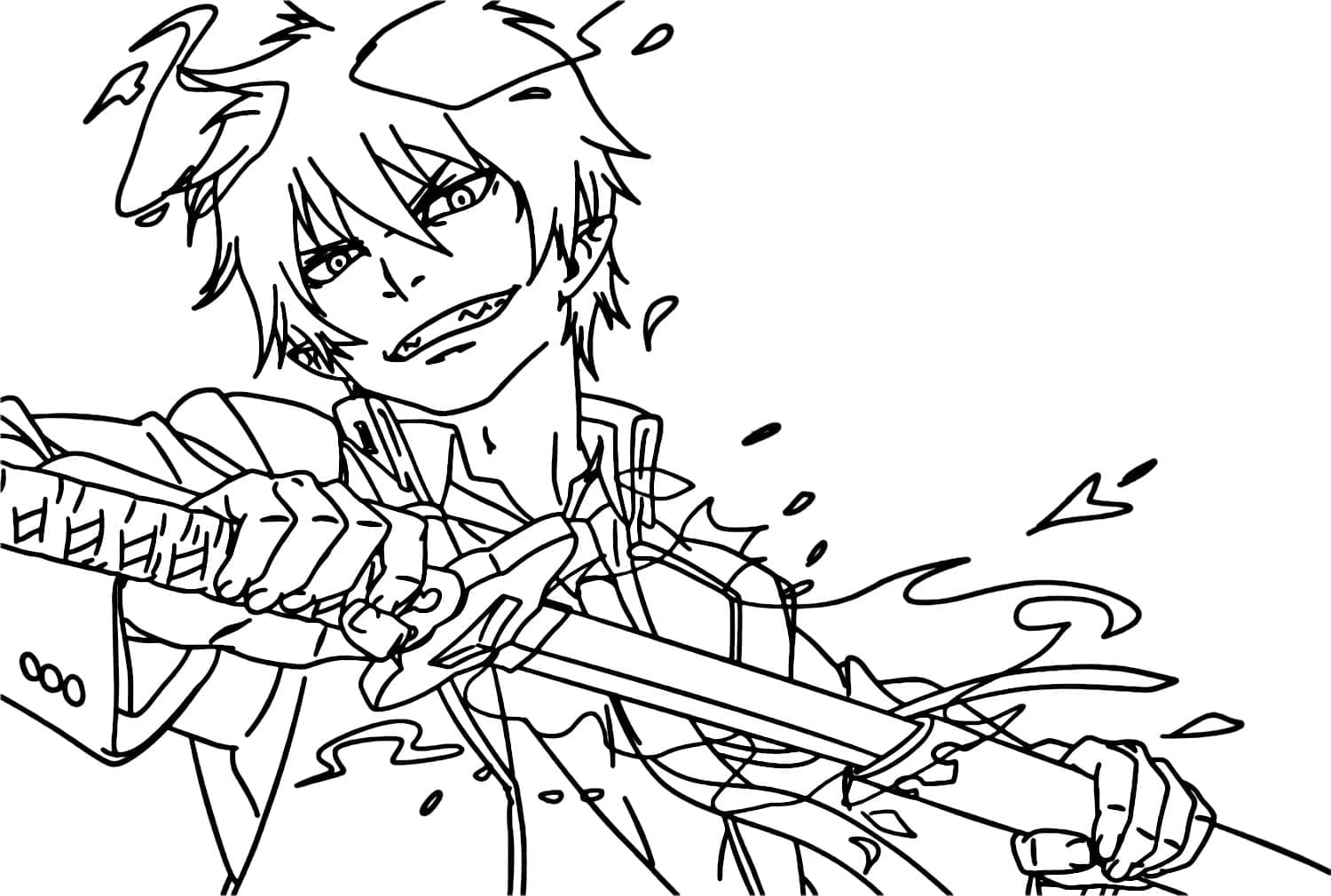 Coloriage Rin Okumura dans Blue Exorcist