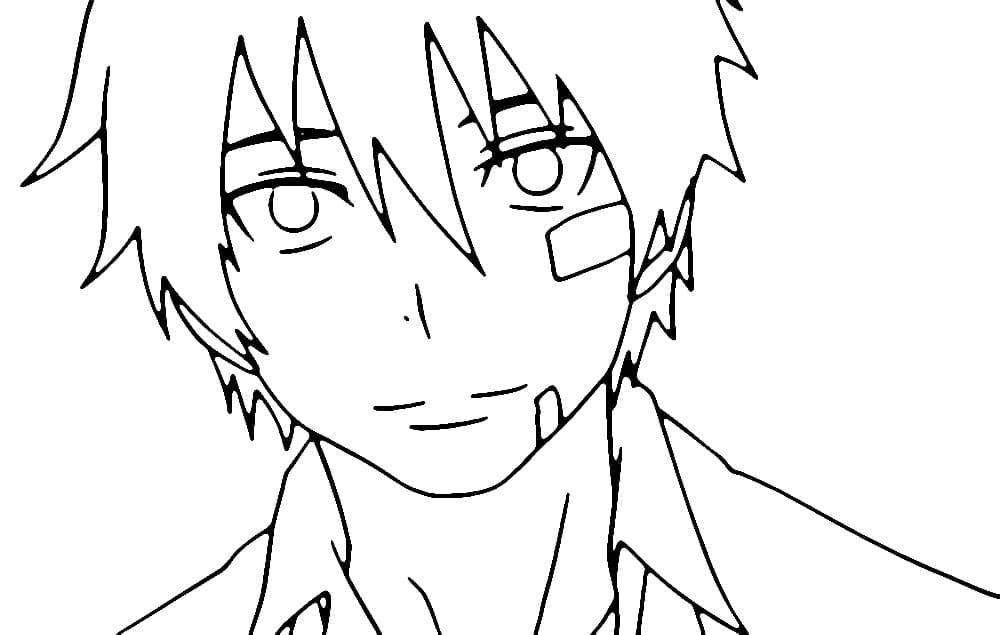 Coloriage Rin Okumura de Anime Blue Exorcist