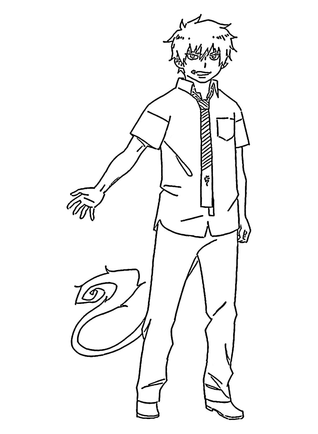 Coloriage Rin Okumura de Blue Exorcist