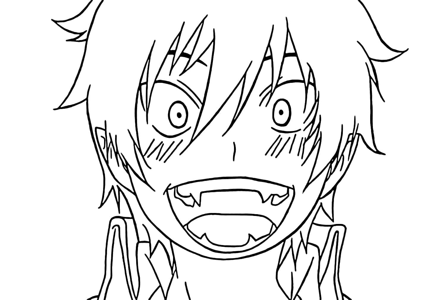 Coloriage Rin Okumura heureuse