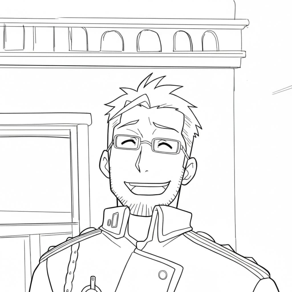 Coloriage Rire de Maes Hughes