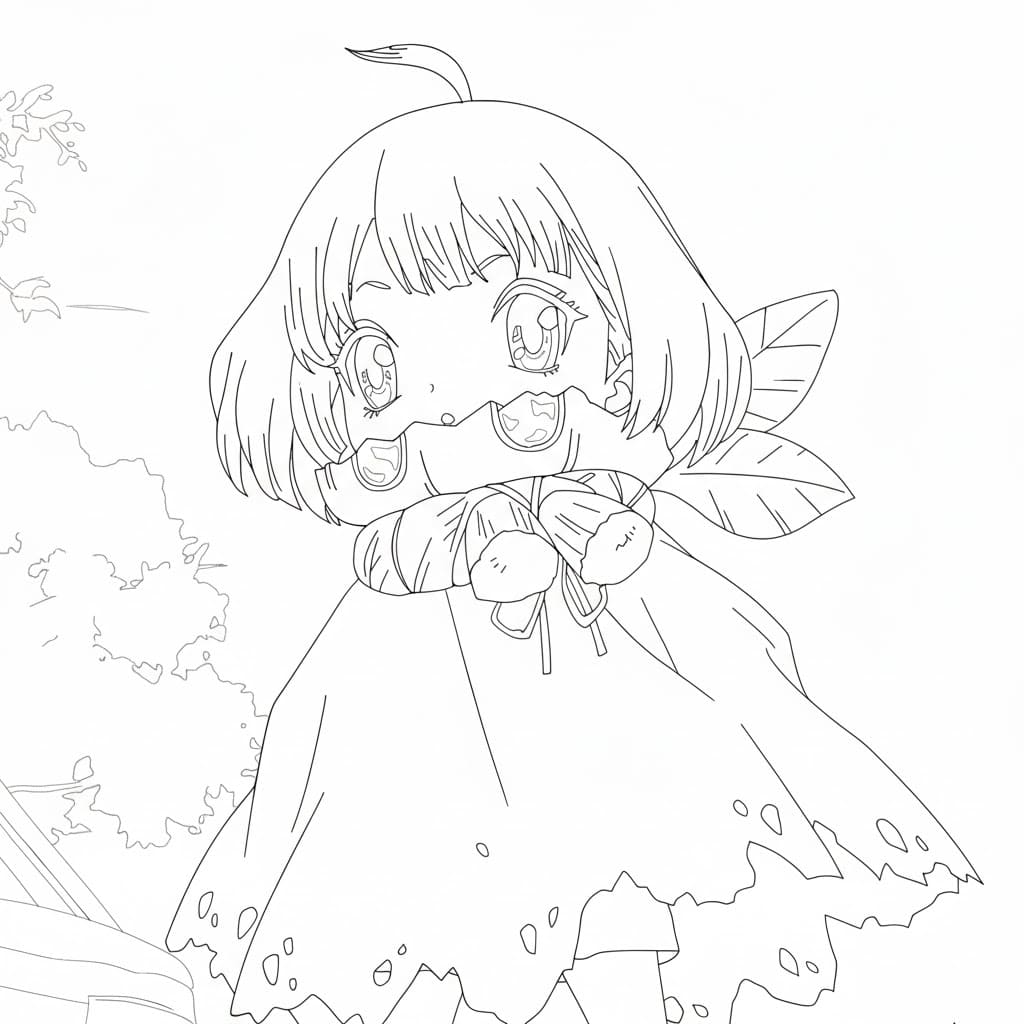 Coloriage Suika debout