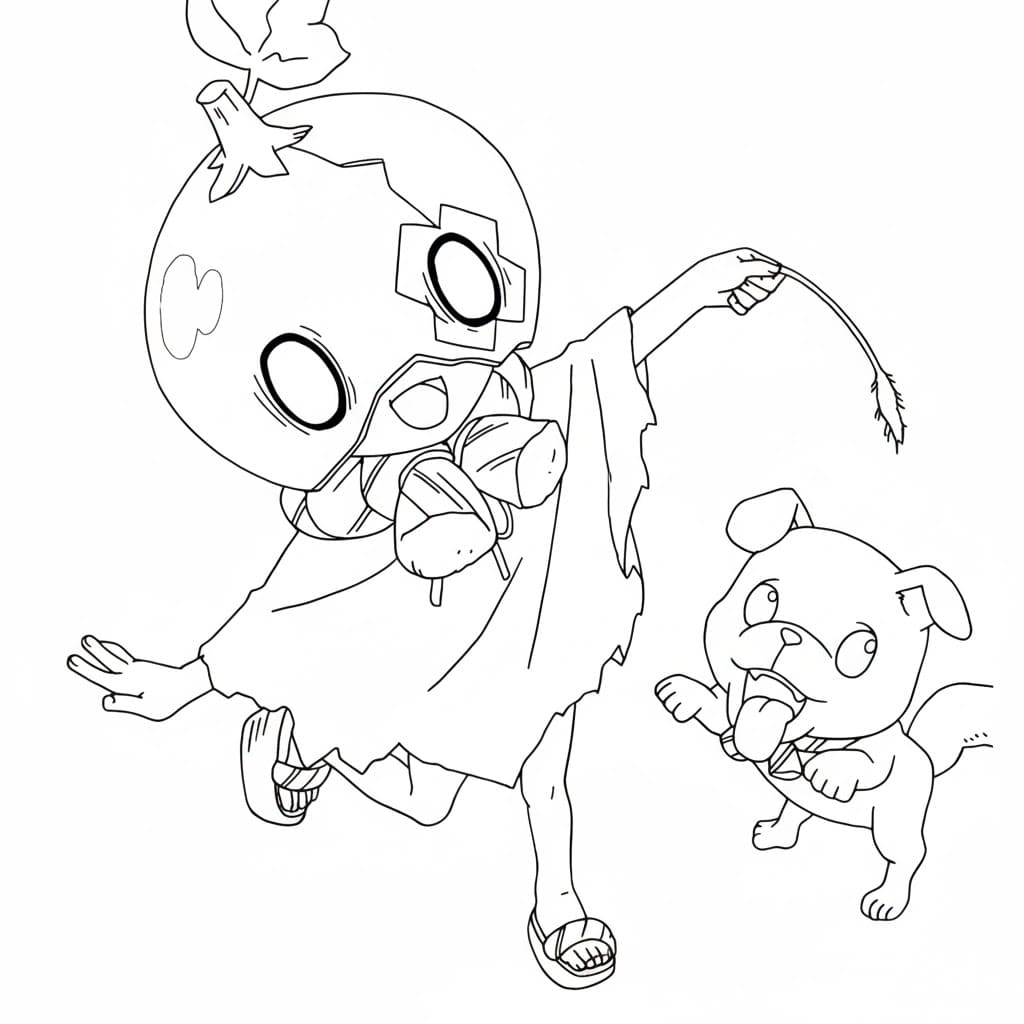 Coloriage Suika et le chien