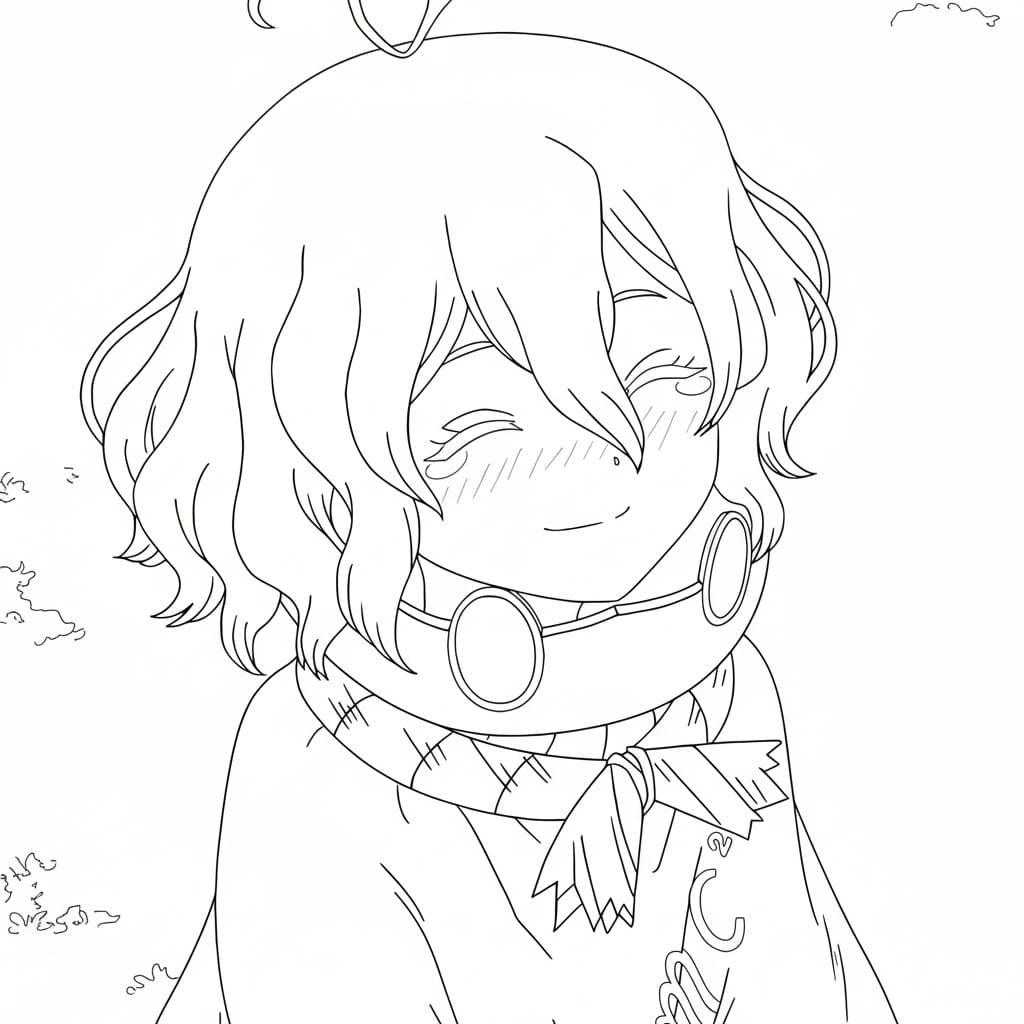 Coloriage Suika sourire