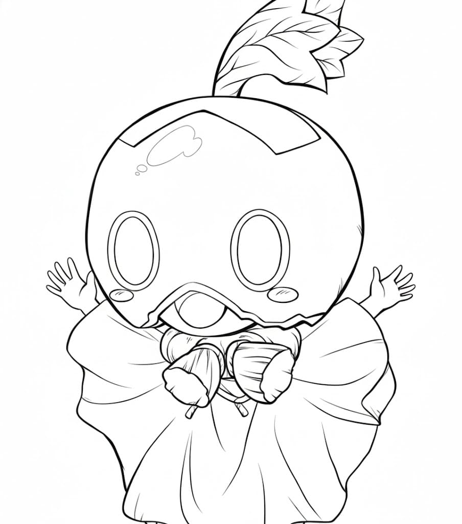 Coloriage Suika très heureux