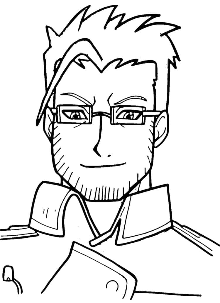 Coloriage Visage de Maes Hughes