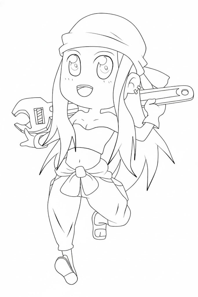 Coloriage Winry Rockbell chibi