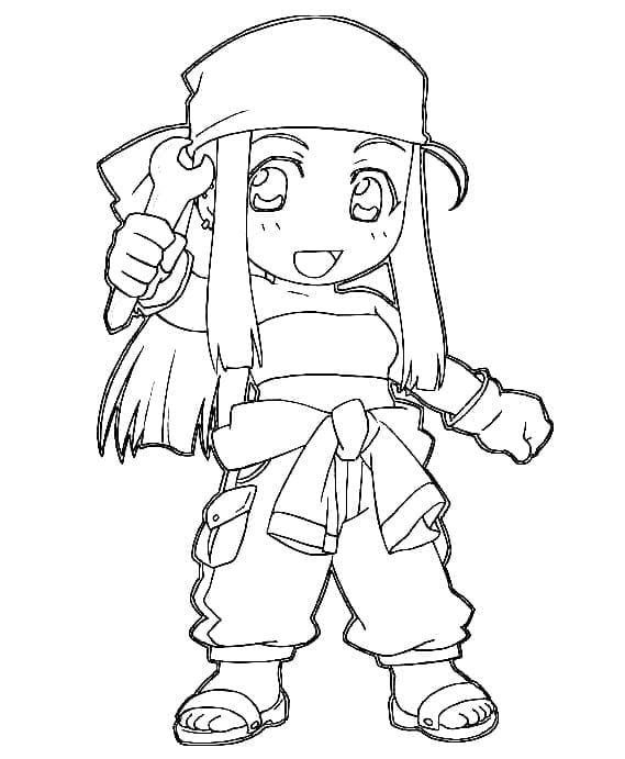 Coloriage Winry Rockbell chibi de Fullmetal Alchemist