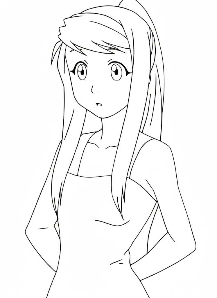 Coloriage Winry Rockbell jeune
