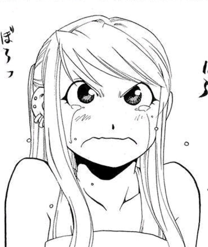 Coloriage Winry Rockbell pleurs