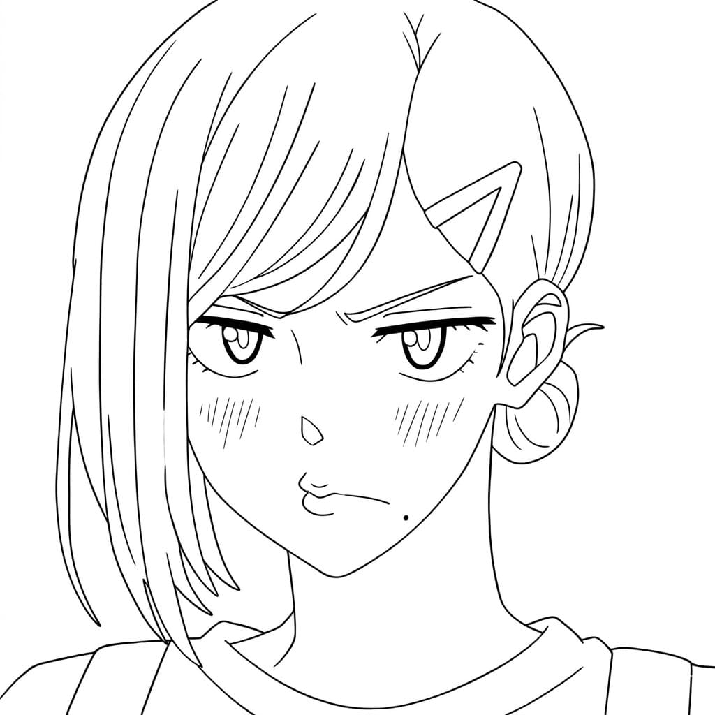 Coloriage Aoi Sakamoto colère