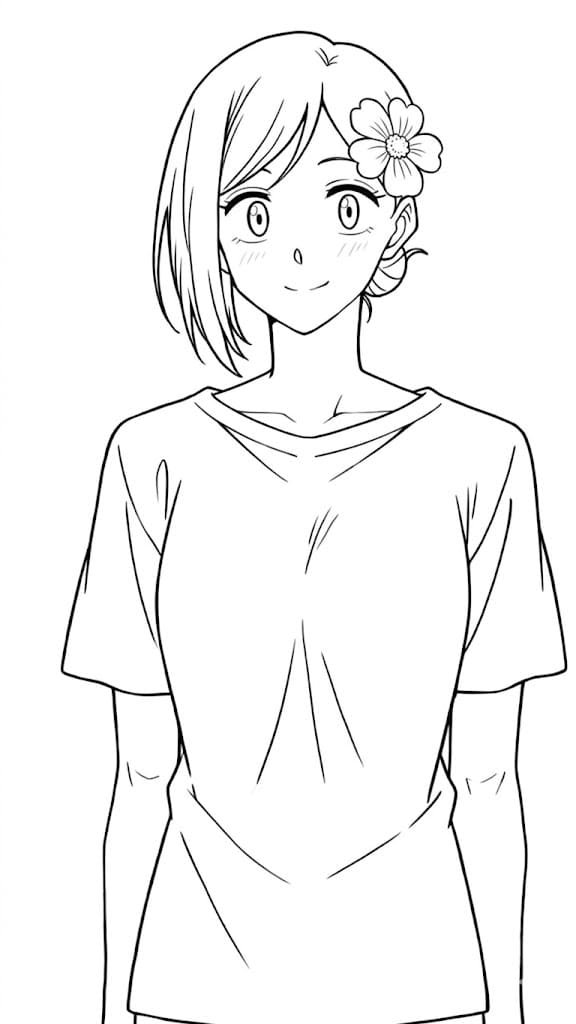 Coloriage Aoi Sakamoto debout