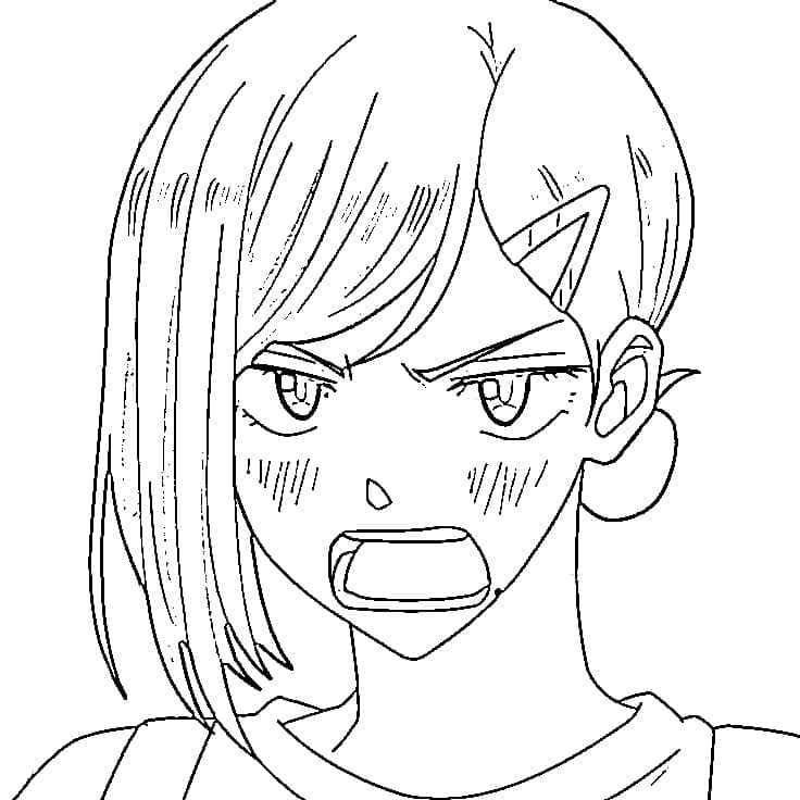 Coloriage Aoi Sakamoto en colère