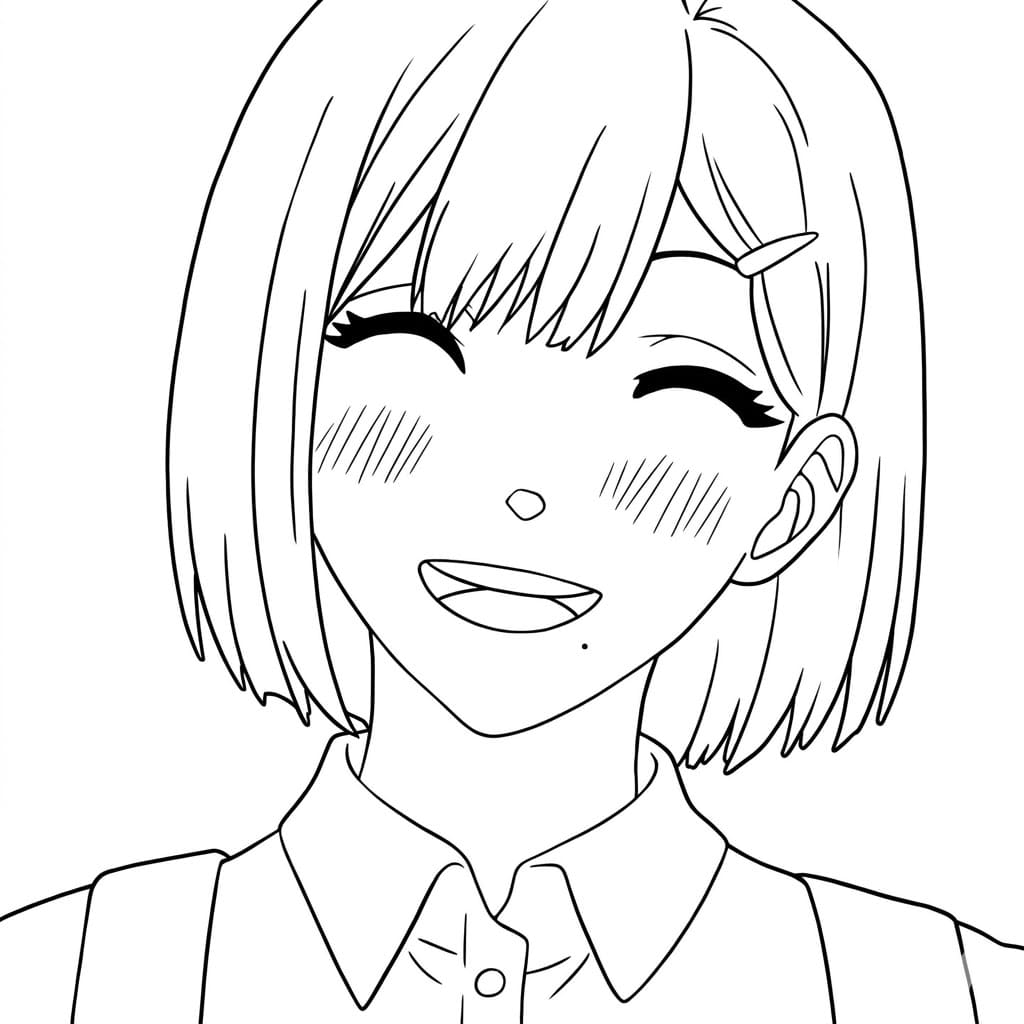 Coloriage Aoi Sakamoto jeune et mignonne