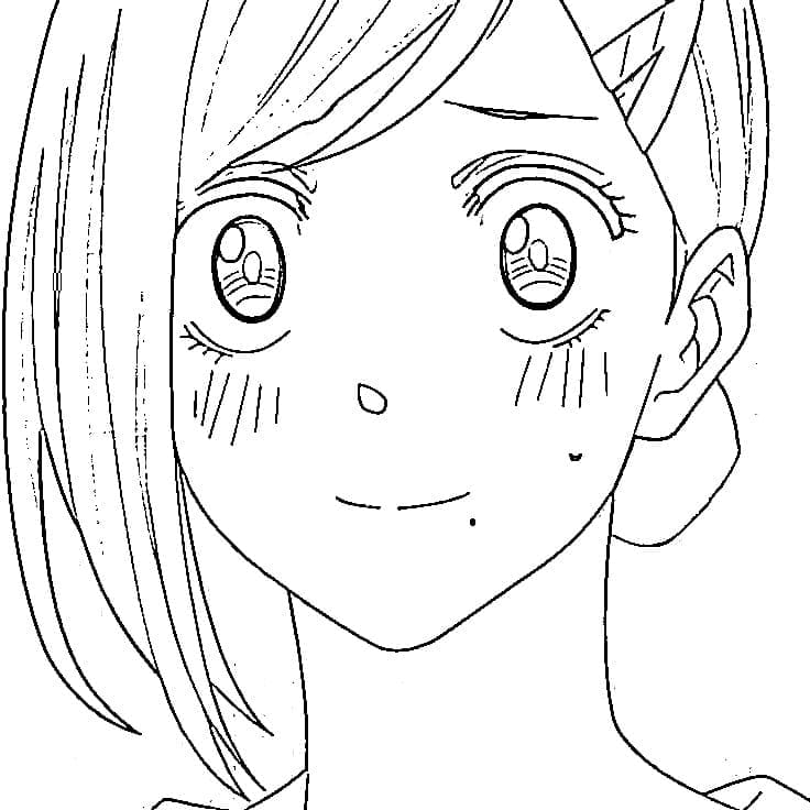 Coloriage Aoi Sakamoto souriante