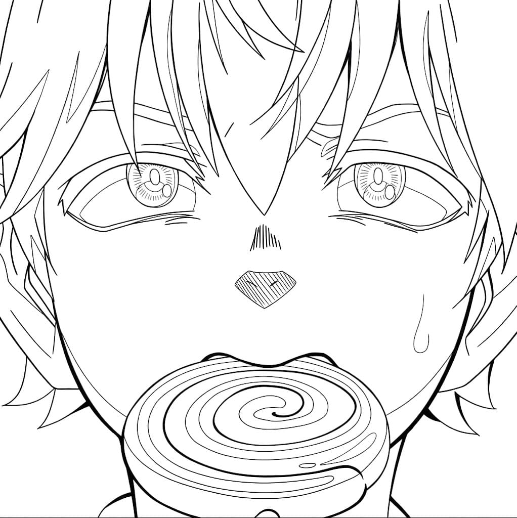 Coloriage Child Emperor avec des bonbons