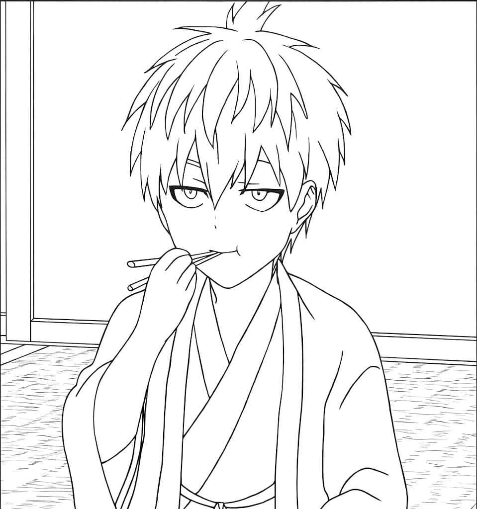 Coloriage Child Emperor manger