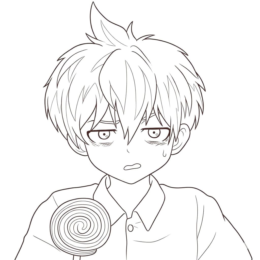 Coloriage Child Emperor tenir des bonbons