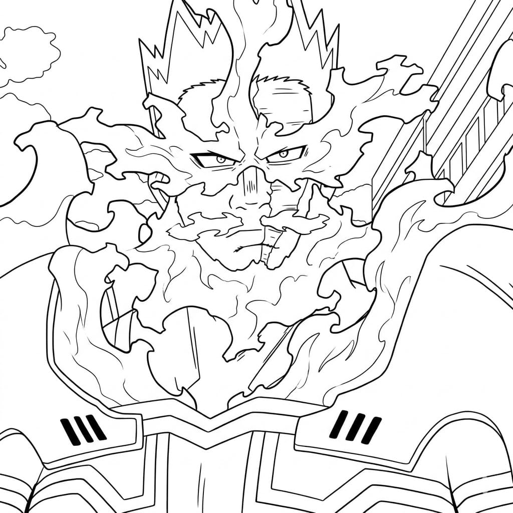 Coloriage Endeavor dans Anime My Hero Academia