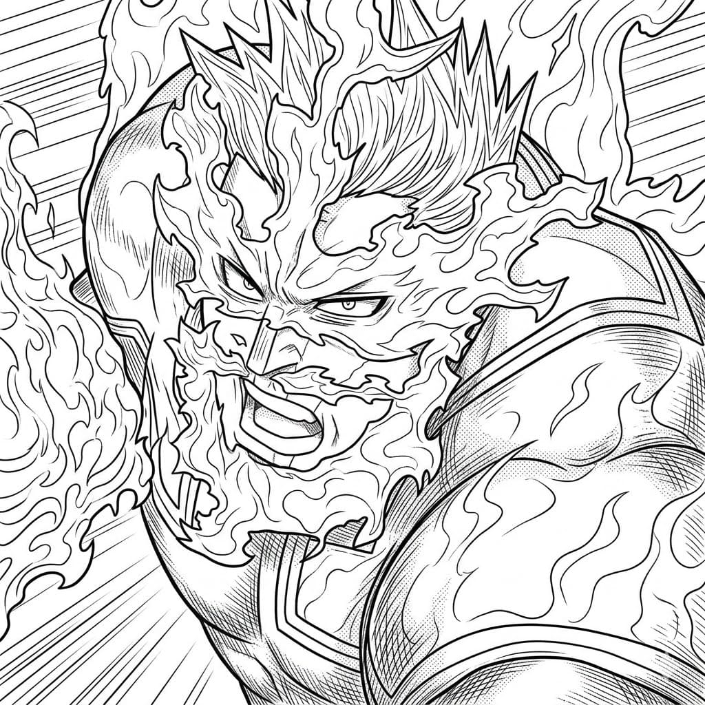 Coloriage Endeavor dans My Hero Academia