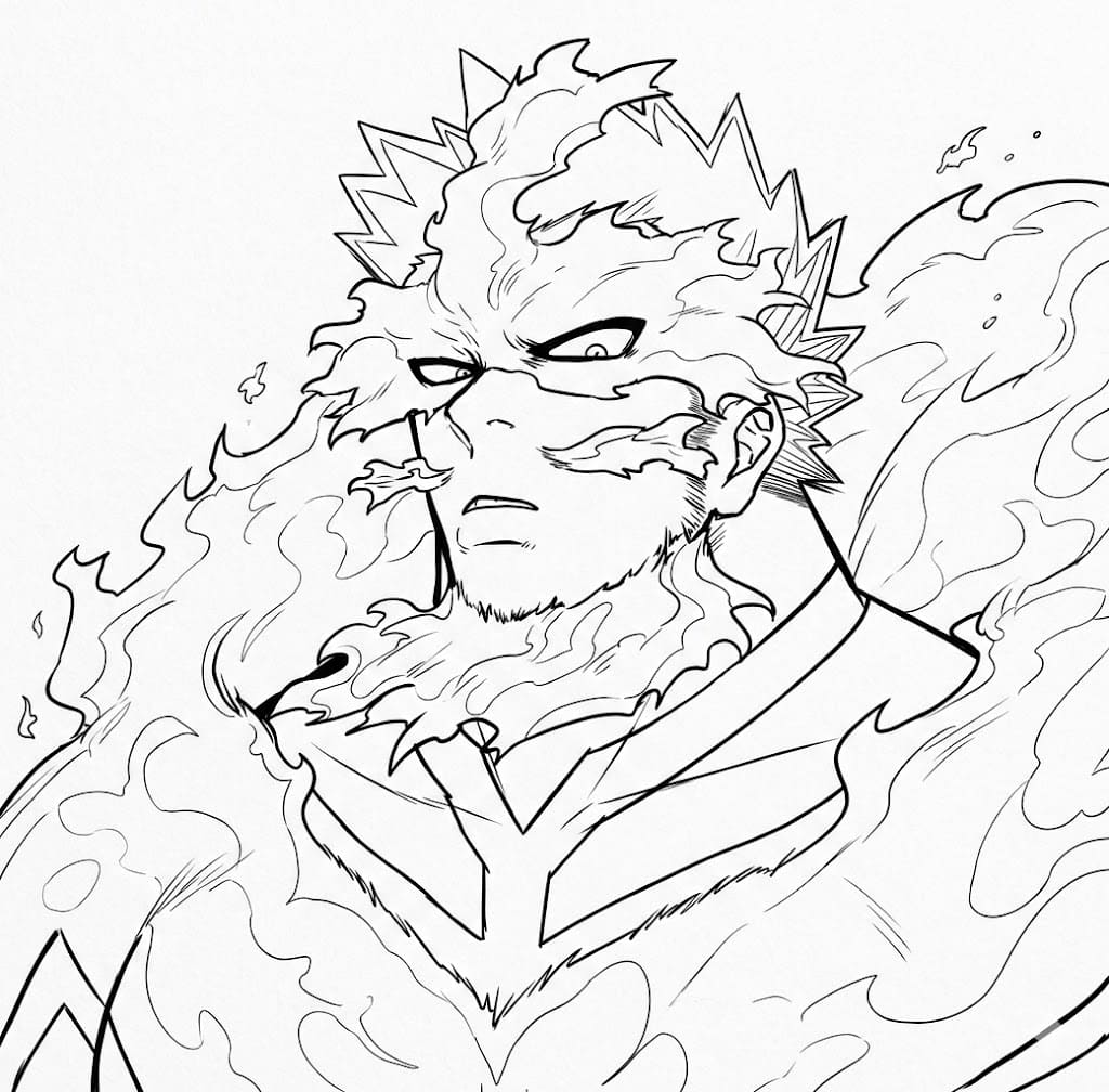 Coloriage Endeavor de Anime My Hero Academia
