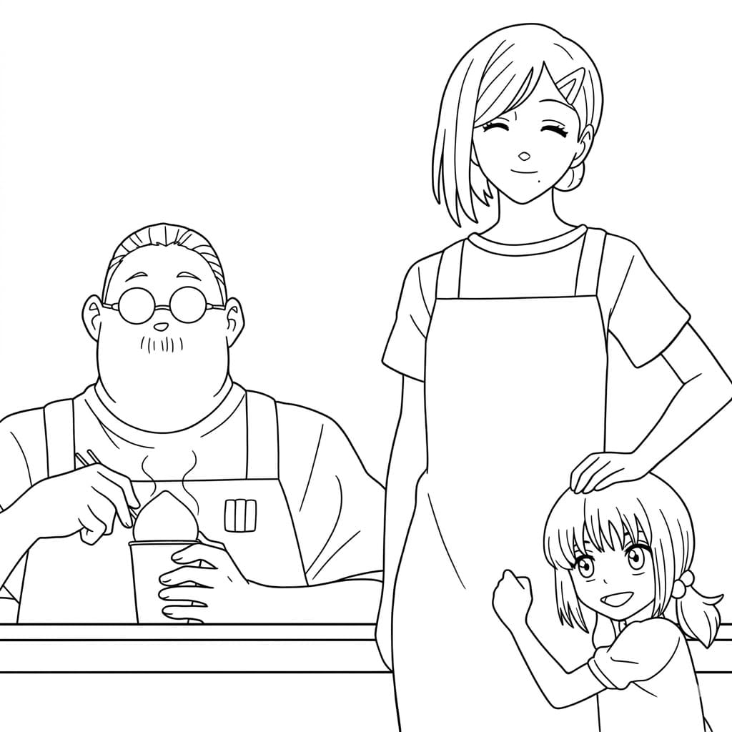 Coloriage Famille Aoi Sakamoto