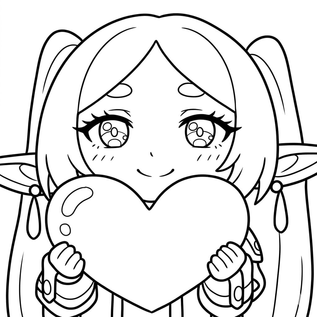 Coloriage Frieren avec cœur