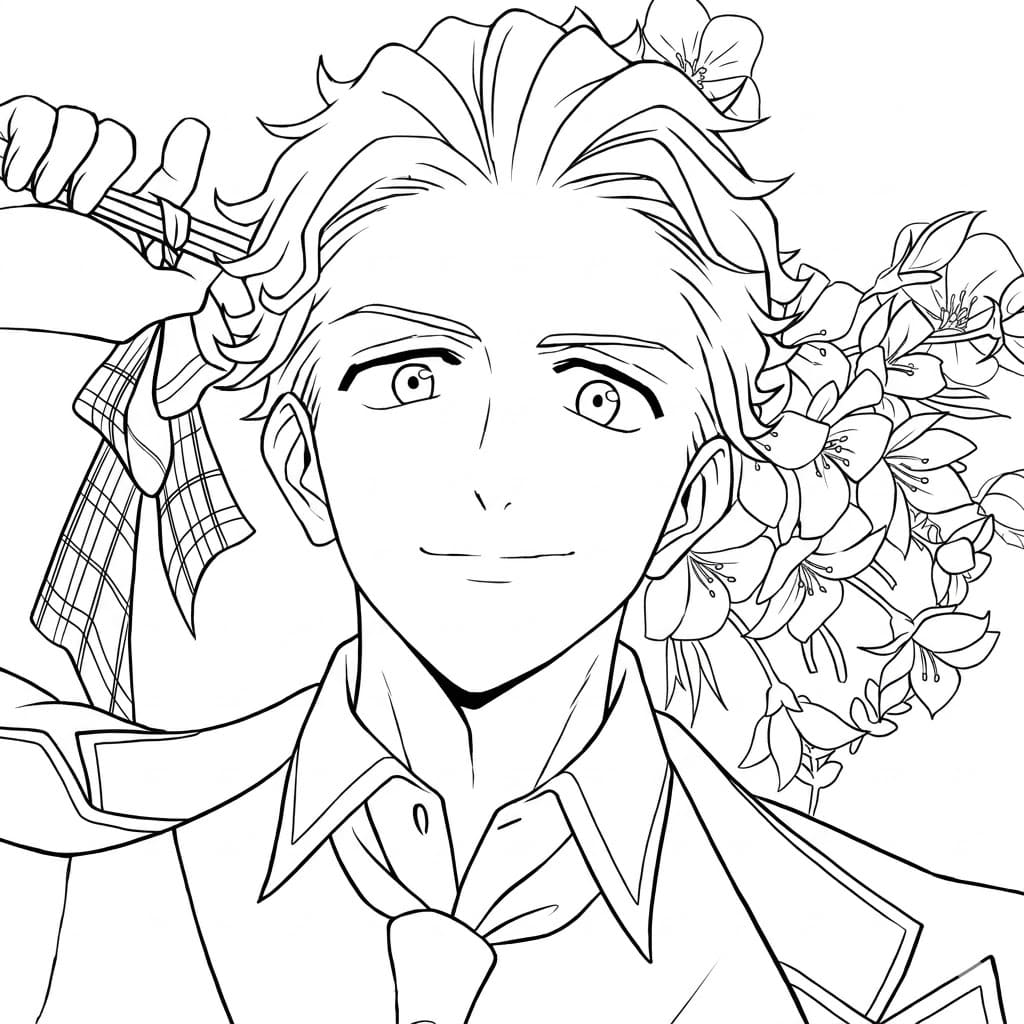 Coloriage Hajime Umemiya affronter